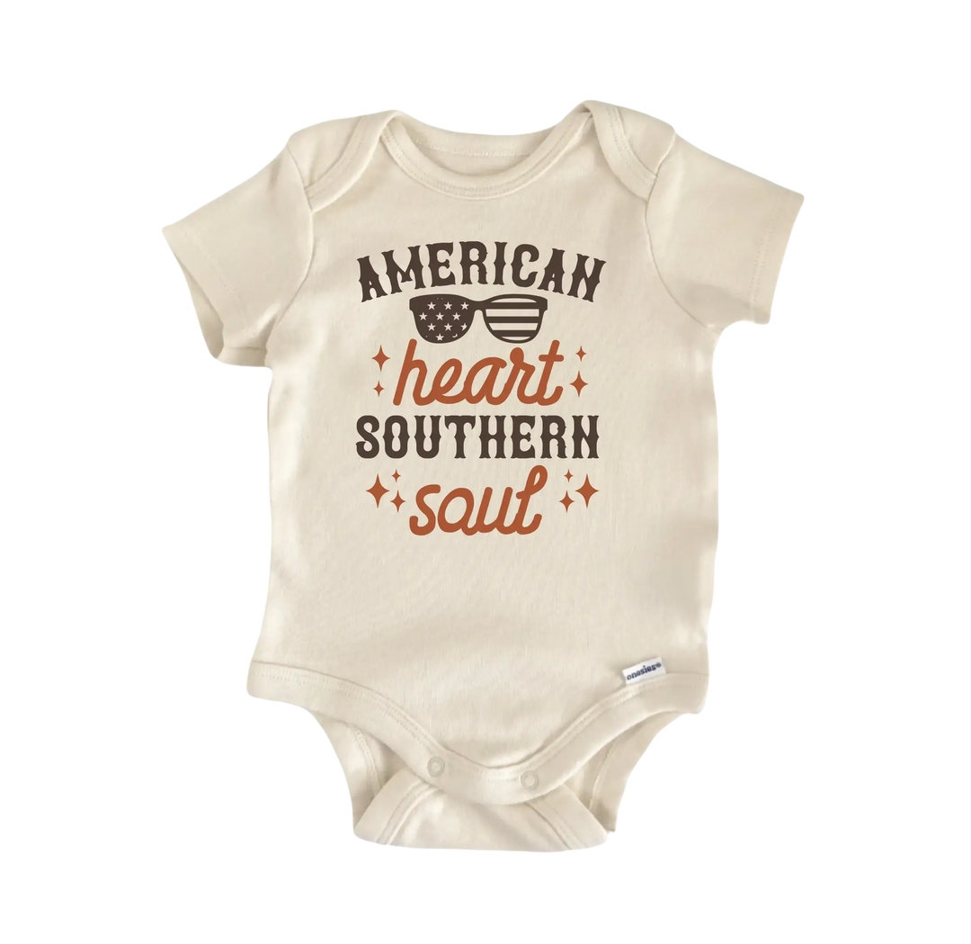 American Heart Southern Soul Country -   Baby Boy Girl Clothes Bodysuit Funny Cute  Funny Cute Onesie® | North Fork Forager LLC