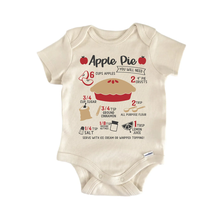 Apple Pie Recipes Baking Fall October - Baby Boy Girl Clothes  Bodysuit Funny Cute  Funny Cute Onesie® | North Fork Forager LLC