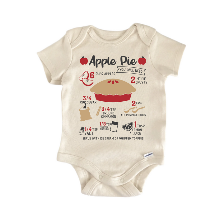 Apple Pie Recipes Baking Fall October - Baby Boy Girl Clothes  Bodysuit Funny Cute