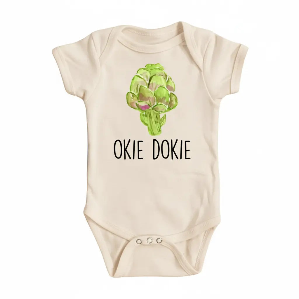 Artichoke Okie - Baby Boy Girl Clothes Infant Bodysuit Funny Cute Newborn  Funny Cute Onesie® | North Fork Forager LLC