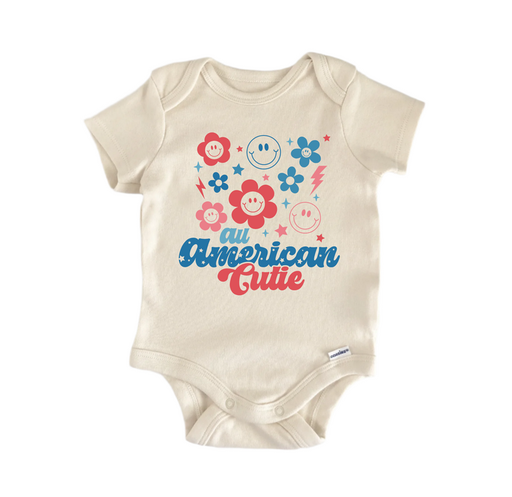 American Cutie July 4th - Baby Boy Girl Clothes Infant Bodysuit Funny Cute Newborn