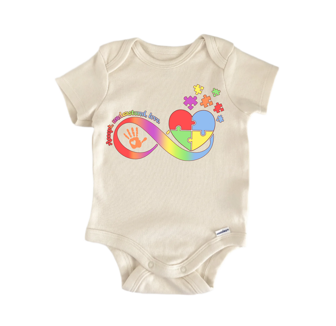 Autism Awareness Understand Love -  Baby Boy Girl Clothes  Bodysuit Funny Cute  Funny Cute Onesie® | North Fork Forager LLC