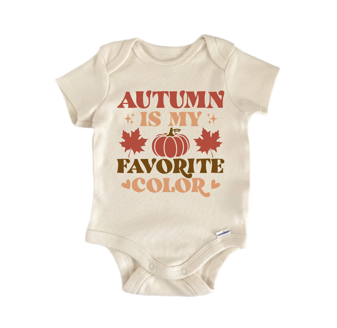 Autumn Is My Favorite Color Fall-  Baby Boy Girl Clothes Infant Bodysuit Funny Cute Newborn  Funny Cute Onesie® | North Fork Forager LLC