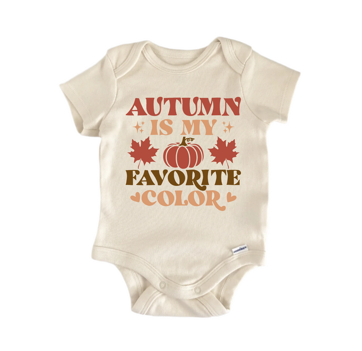 Autumn Is My Favorite Color Fall-  Baby Boy Girl Clothes Infant Bodysuit Funny Cute Newborn  Funny Cute Onesie® | North Fork Forager LLC