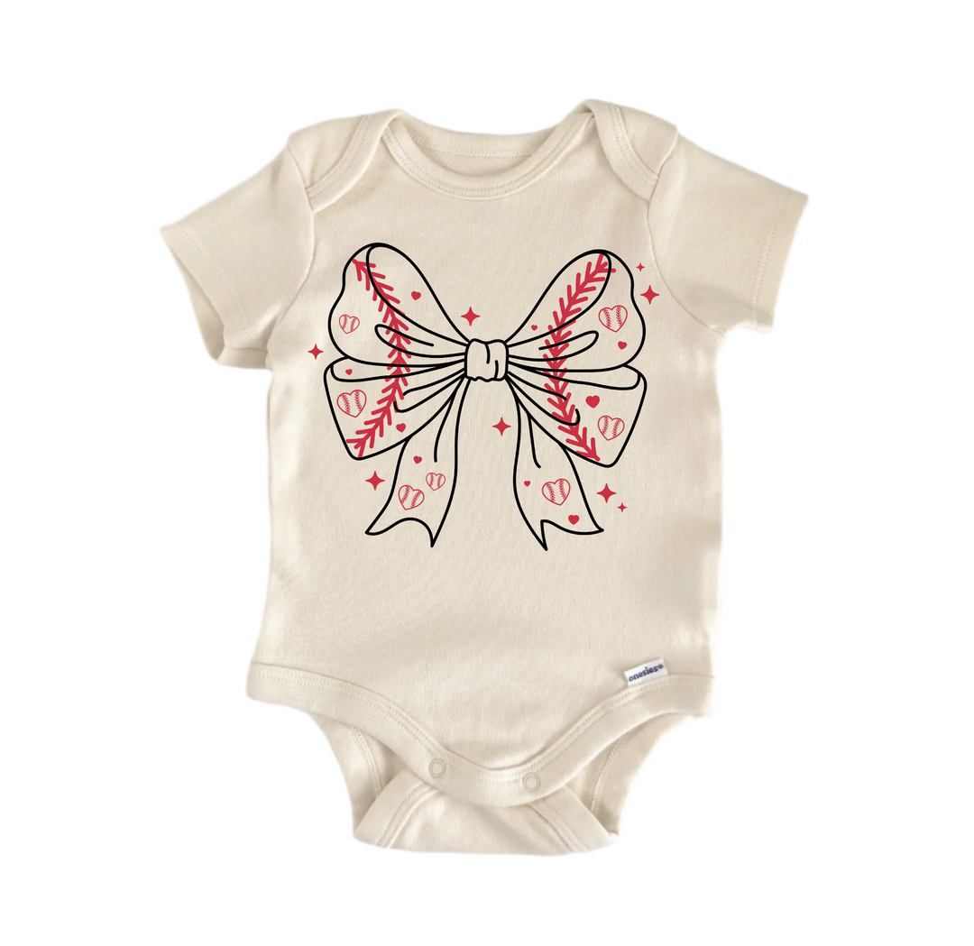 Baseball Bow -  Baby Boy Girl Clothes  Bodysuit Funny Cute
