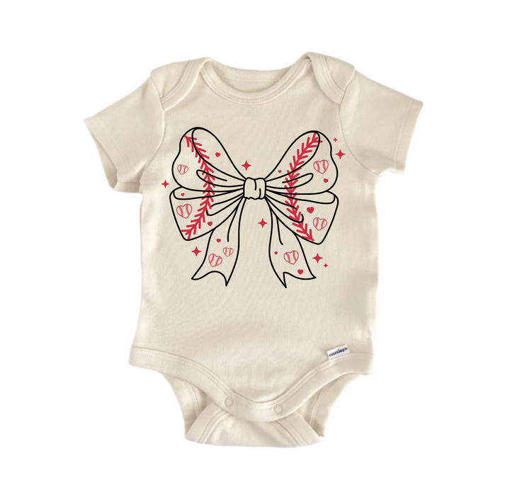 Baseball Bow -  Baby Boy Girl Clothes  Bodysuit Funny Cute