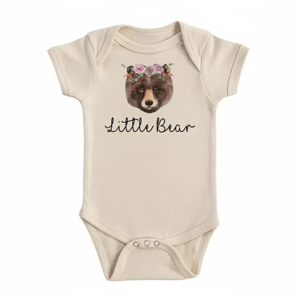 Bear Floral - Baby Boy Girl Clothes Infant Bodysuit Funny Cute Newborn  Funny Cute Onesie® | North Fork Forager LLC