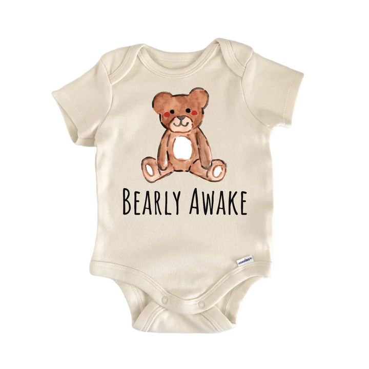 Bearly Awake Teddy Bear Woodland Baby Gift Baby Bodysuit