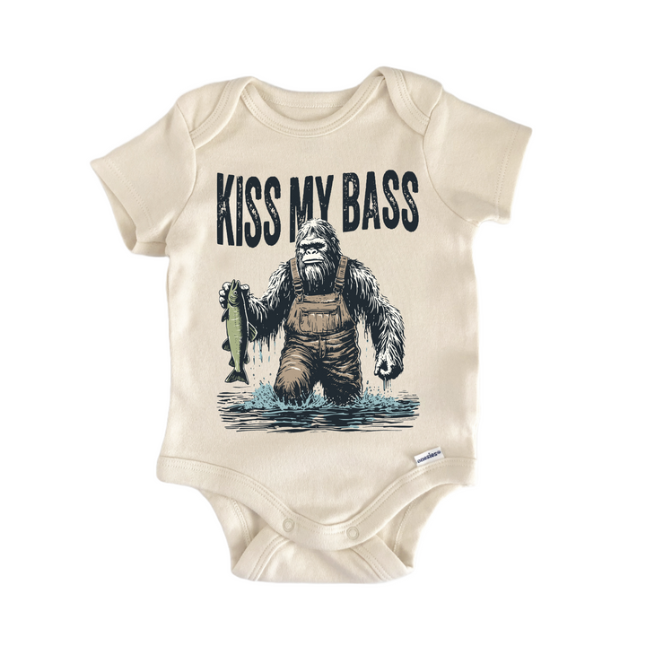 Big Foot Fishing Fish Bass - Baby Bodysuit  Funny Cute Onesie® | North Fork Forager LLC