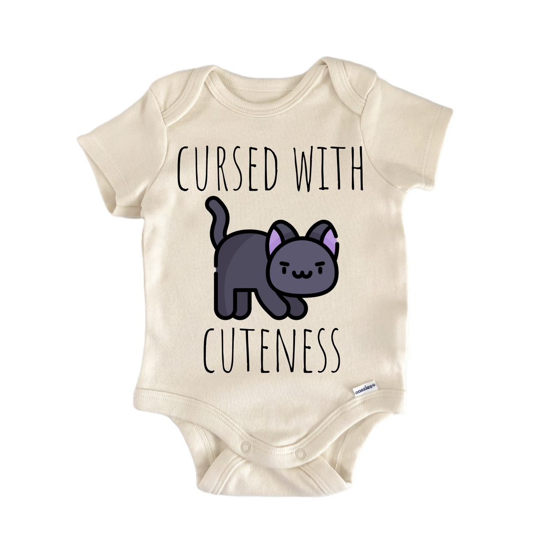 Black Cat Feline - Baby Bodysuit  Funny Cute Onesie® | North Fork Forager LLC
