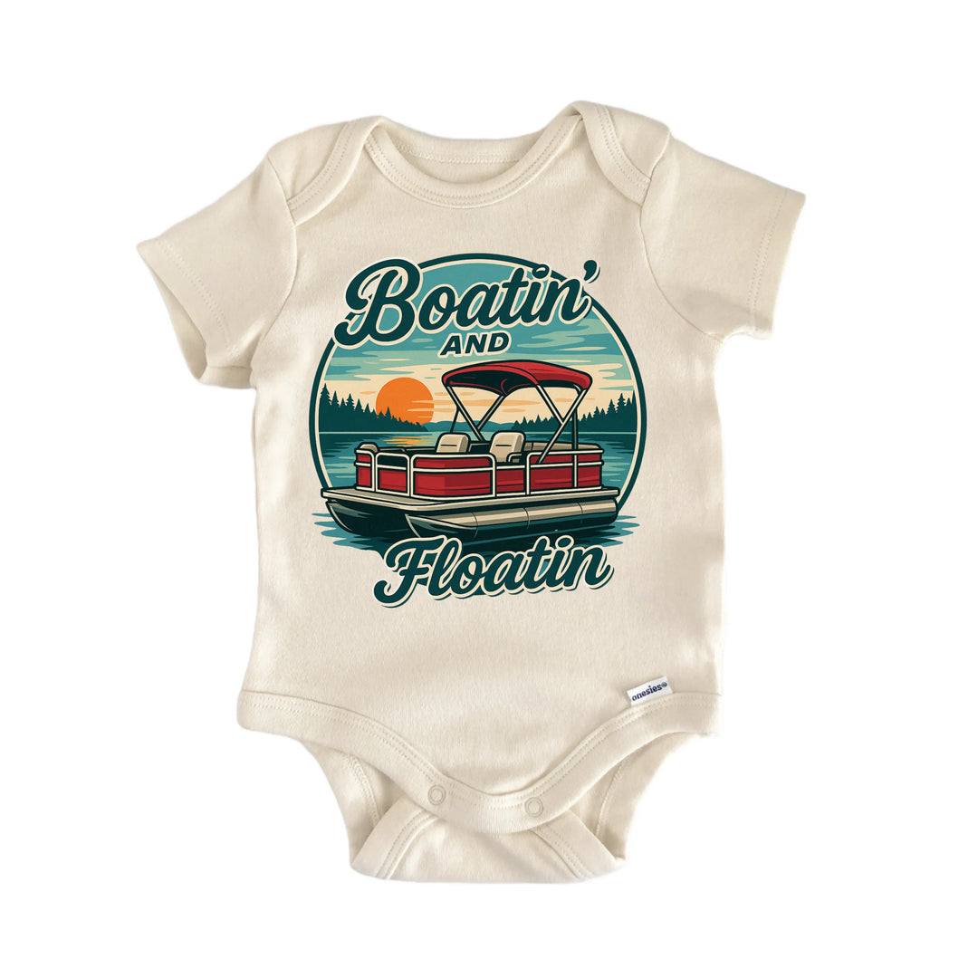 Boat Lake Pontoon Lakehouse - Baby Bodysuit  Funny Cute Onesie® | North Fork Forager LLC