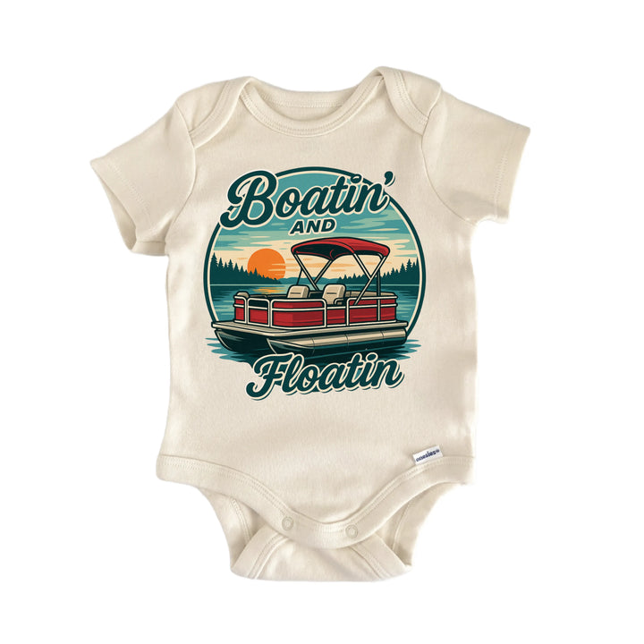 Boat Lake Pontoon Lakehouse - Baby Bodysuit  Funny Cute Onesie® | North Fork Forager LLC