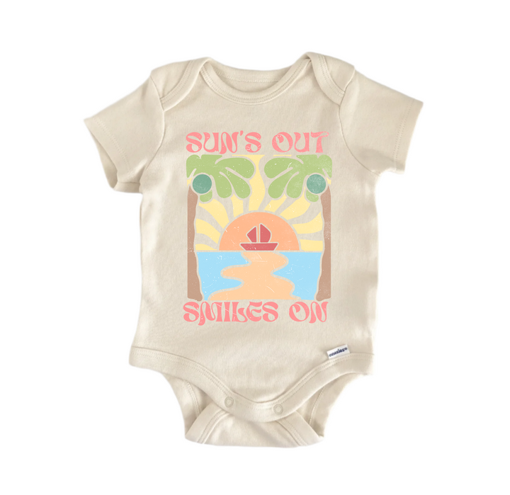 Sun Smile Boho Beach - Baby Boy Girl Clothes Bodysuit Funny Cute Newborn