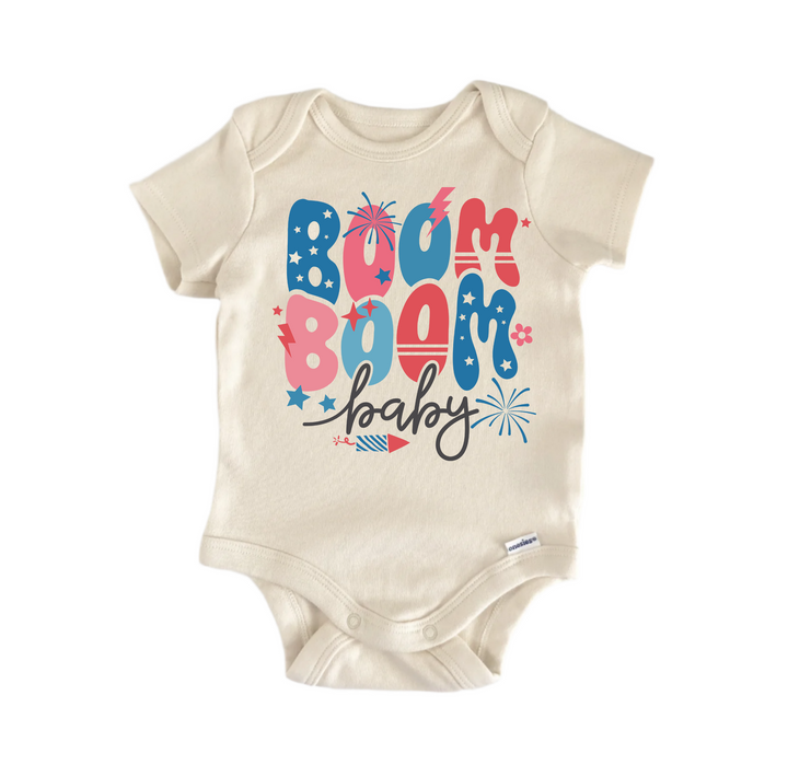 Boom Boom Baby July 4th -   Baby Boy Girl Clothes Infant Bodysuit Funny Cute Newborn