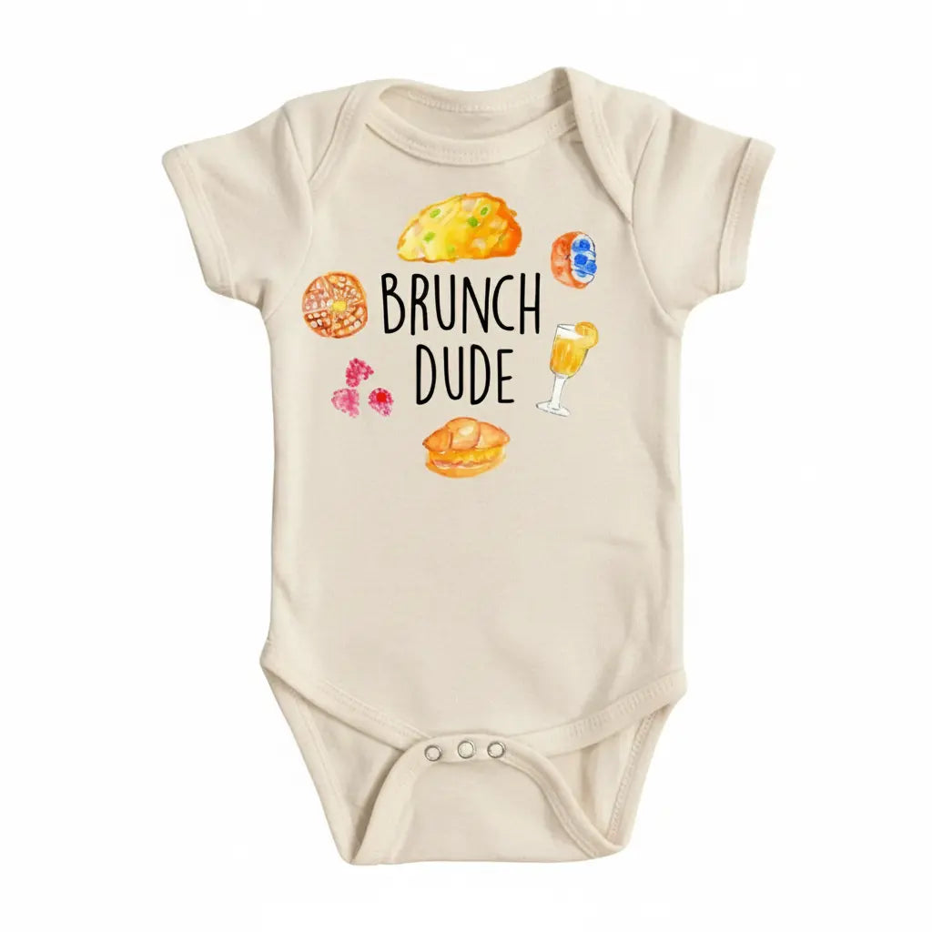 Brunch Dude - Baby Boy Girl Clothes Infant Bodysuit Funny Cute Newborn  Funny Cute Onesie® | North Fork Forager LLC