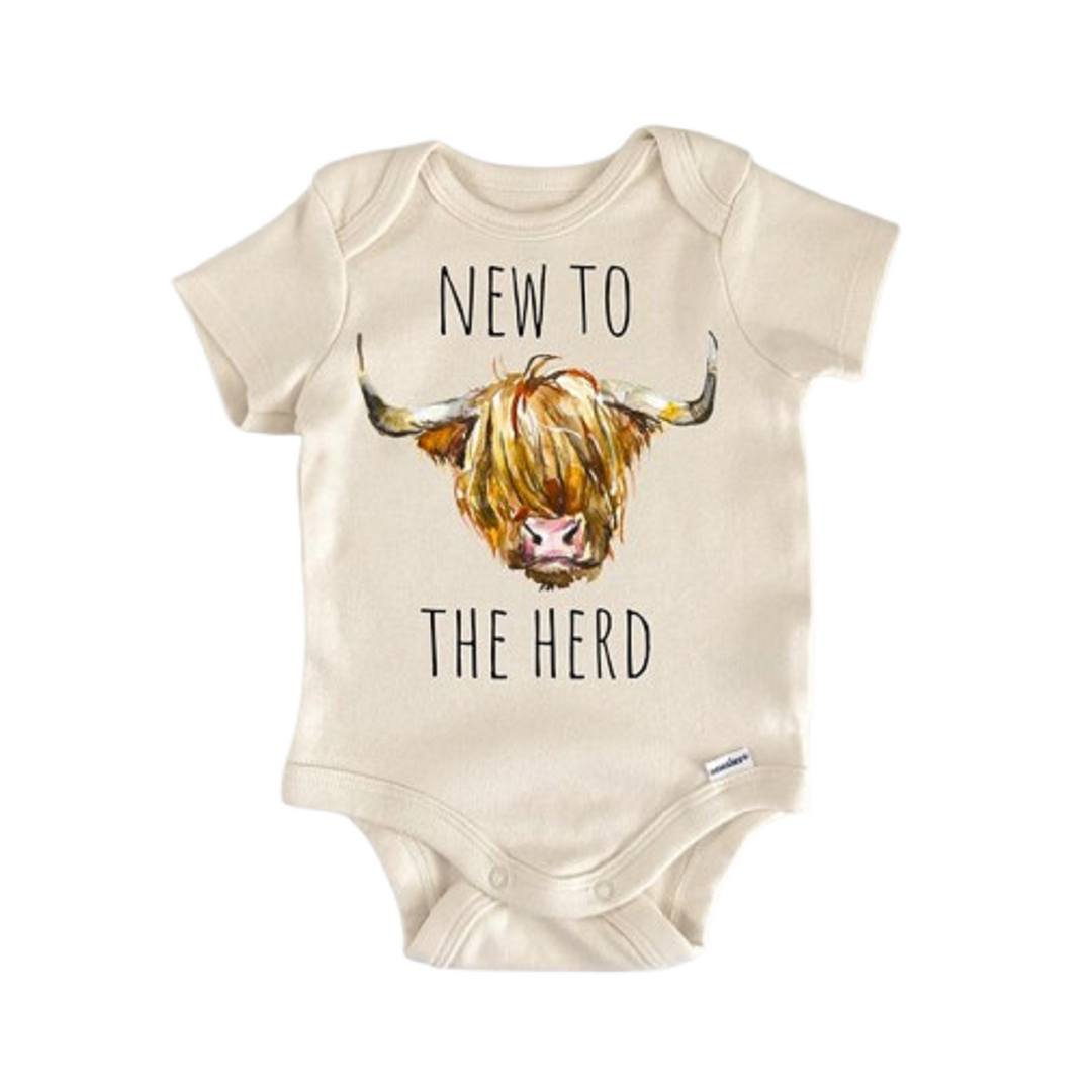 Bull Cow Farm Herd - Baby Boy Girl Clothes Infant Onesie® Funny Cute Newborn GS1 BBY  Funny Cute Onesie® | North Fork Forager LLC