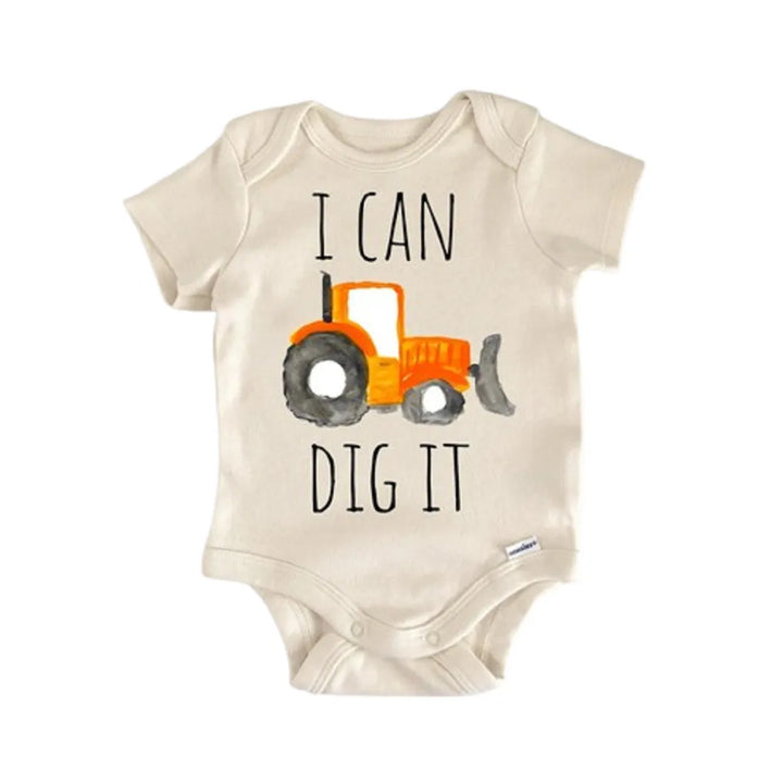 Bulldozer Excavator Construction - Baby Boy Girl Clothes Infant Onesie® Funny Cute GS1  Funny Cute Onesie® | North Fork Forager LLC