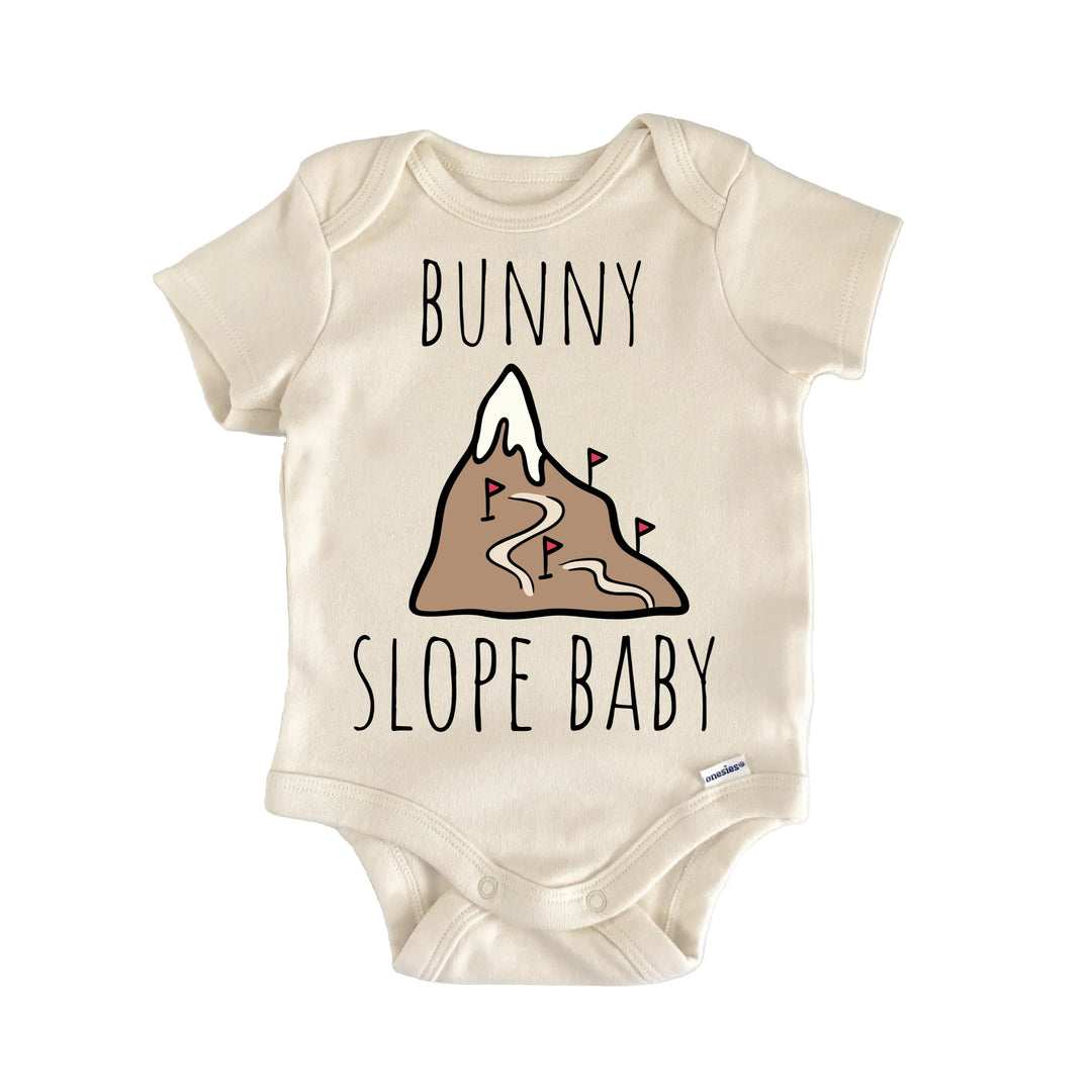Bunny Snowboarding Skiing - Baby Bodysuit  Funny Cute Onesie® | North Fork Forager LLC