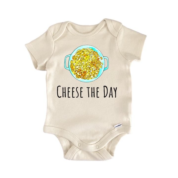 CHeese The Day Macaroni And Cheese Mac Baby Gift Baby Onesie®