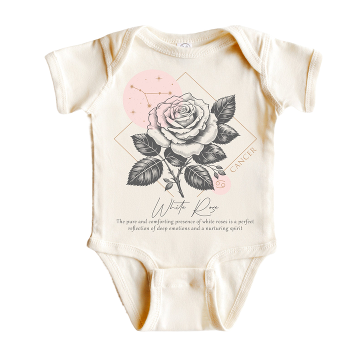 Cancer Floral Celestial - Baby Boy Girl Clothes Infant Bodysuit Funny Cute Newborn  Funny Cute Onesie® | North Fork Forager LLC
