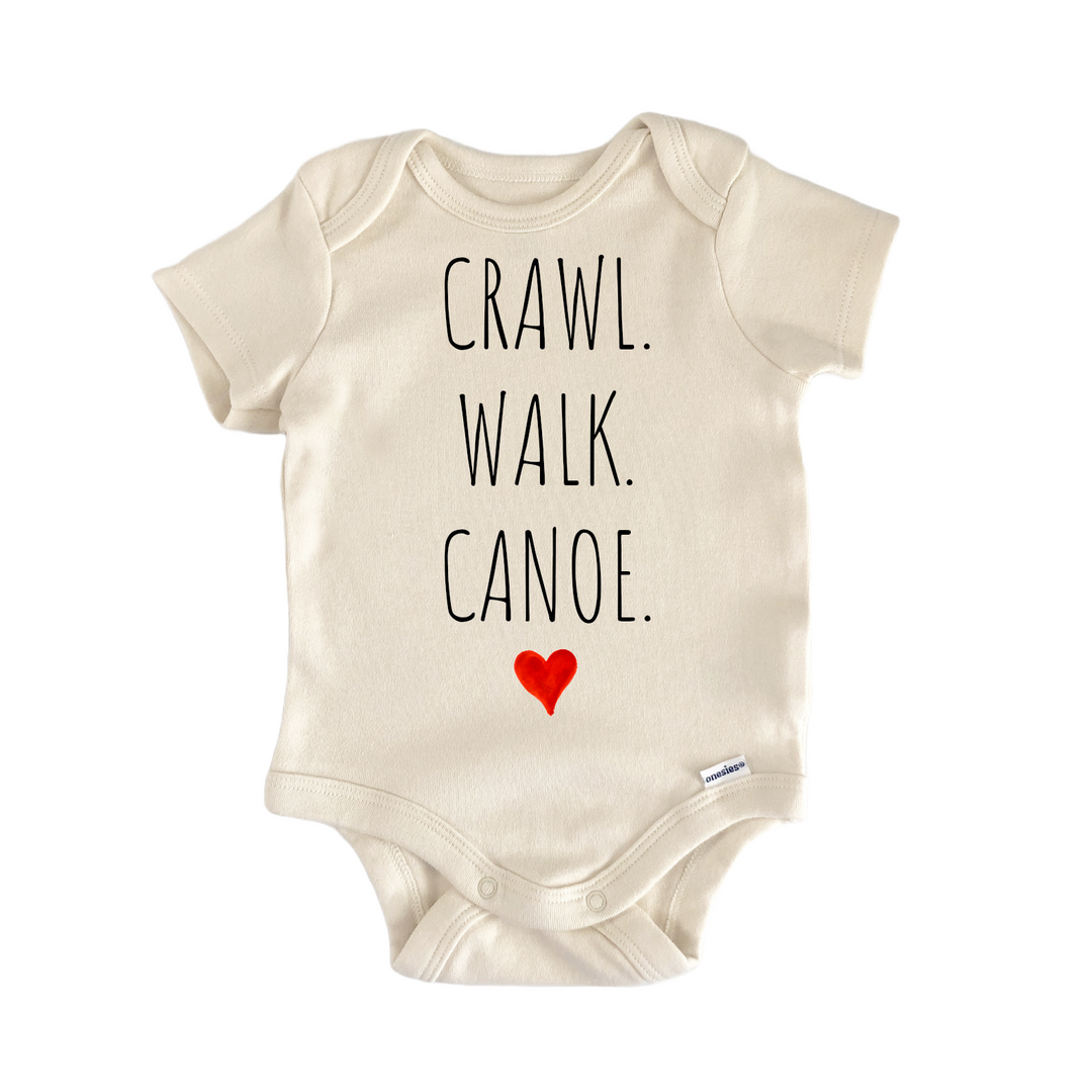 Crawl Walk Canoe - Baby Boy Girl Clothes  Bodysuit Funny Cute  Funny Cute Onesie® | North Fork Forager LLC