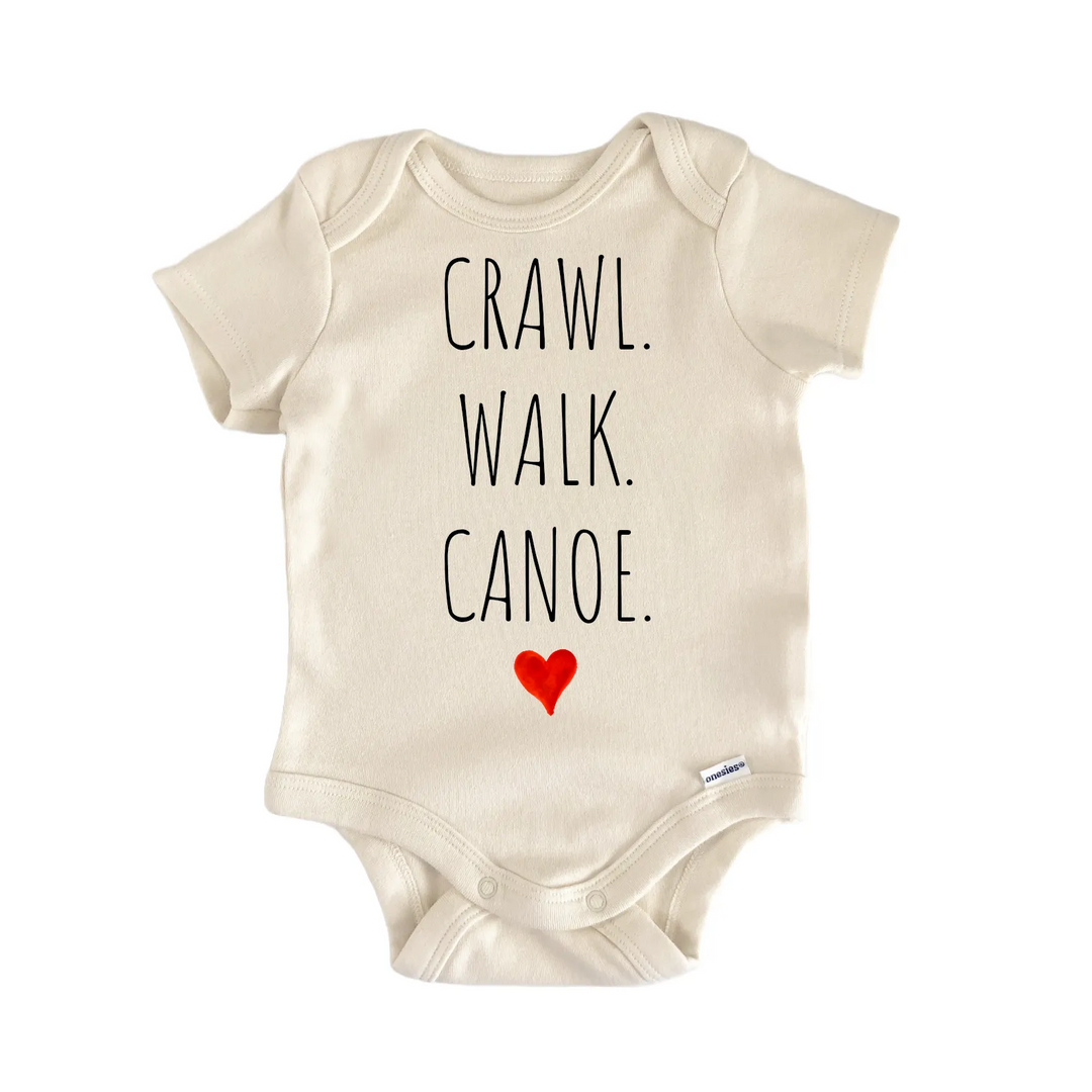Crawl Walk Canoe - Baby Boy Girl Clothes  Bodysuit Funny Cute  Funny Cute Onesie® | North Fork Forager LLC