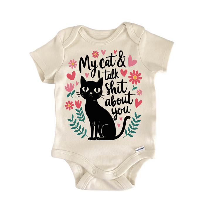 Cat Pet Owner Black Talk - Baby Bodysuit  Funny Cute Onesie® | North Fork Forager LLC