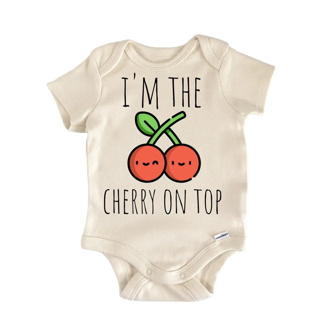Cherry Fruit Last - Baby Bodysuit  Funny Cute Onesie® | North Fork Forager LLC