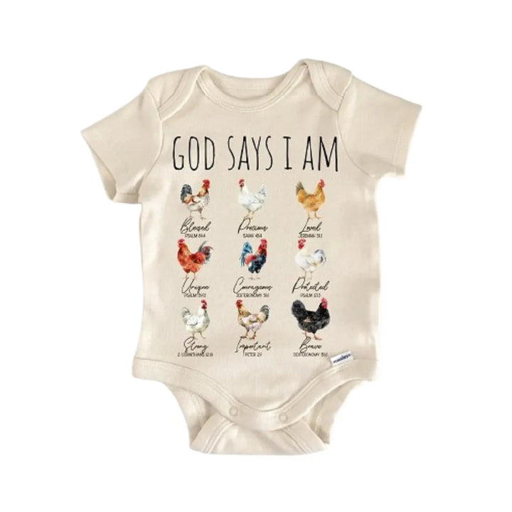 Chicken Religious God - Baby Boy Girl Clothes Infant Onesie® Funny Cute Newborn GS1  Funny Cute Onesie® | North Fork Forager LLC