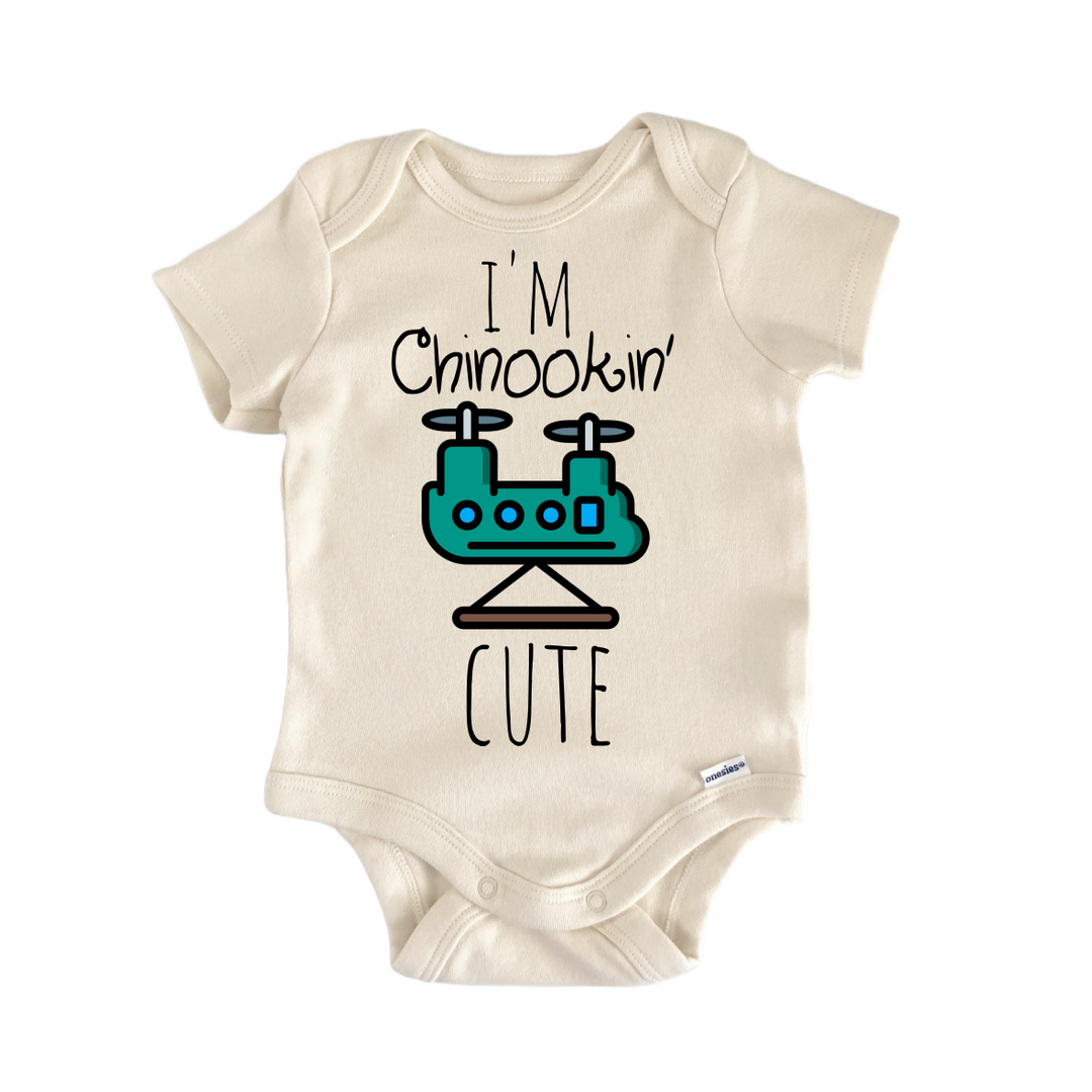 Chinook Helicopter Military - Baby Bodysuit  Funny Cute Onesie® | North Fork Forager LLC