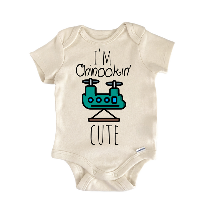 Chinook Helicopter Military - Baby Bodysuit  Funny Cute Onesie® | North Fork Forager LLC