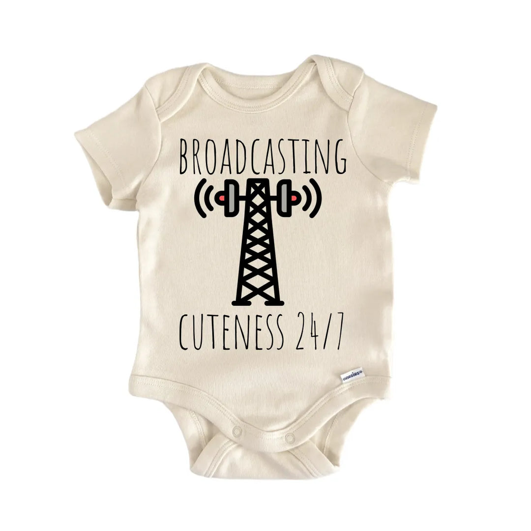 Communication Broadcast Radio - Baby Bodysuit  Funny Cute Onesie® | North Fork Forager LLC