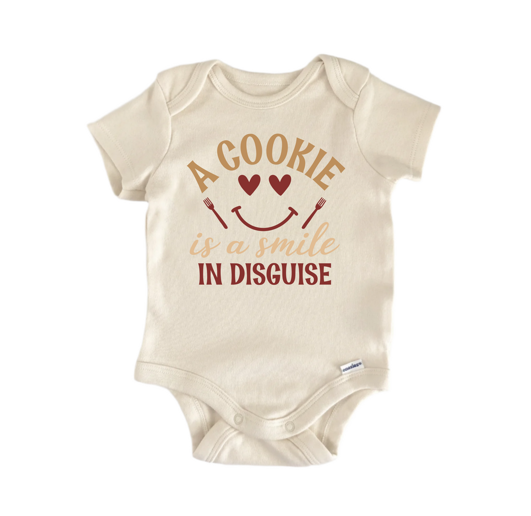 A Cookie Is A Smile In Disguise Baking -  Baby Boy Girl Clothes  Bodysuit Funny Cute Newborn  Funny Cute Onesie® | North Fork Forager LLC