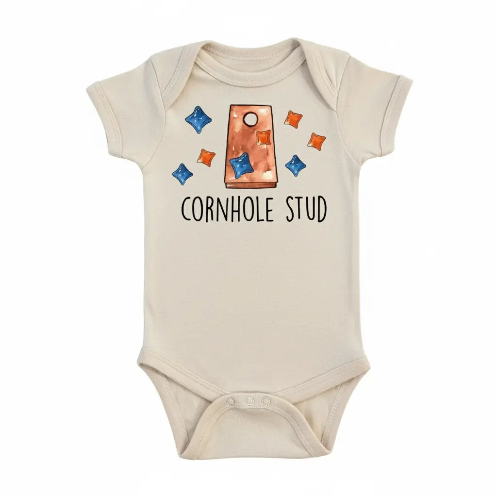 Cornhole Stud - Baby Boy Girl Clothes Infant Bodysuit Funny Cute Newborn  Funny Cute Onesie® | North Fork Forager LLC