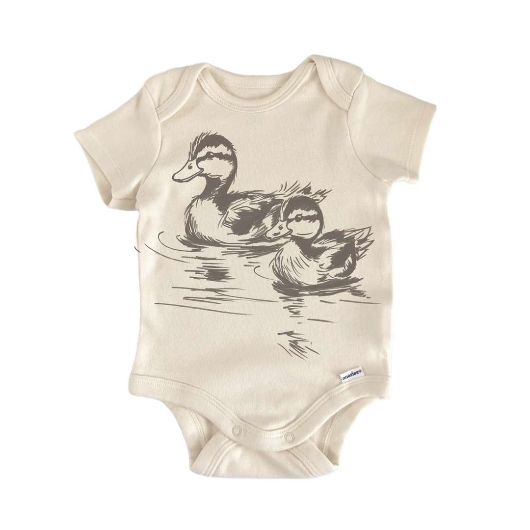 Cottagecore Duck Boho Retro - Baby Bodysuit  Funny Cute Onesie® | North Fork Forager LLC