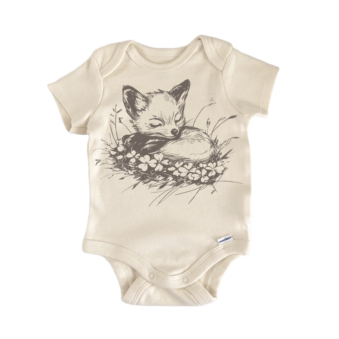 Cottagecore Fox Boho Retro - Baby Bodysuit  Funny Cute Onesie® | North Fork Forager LLC