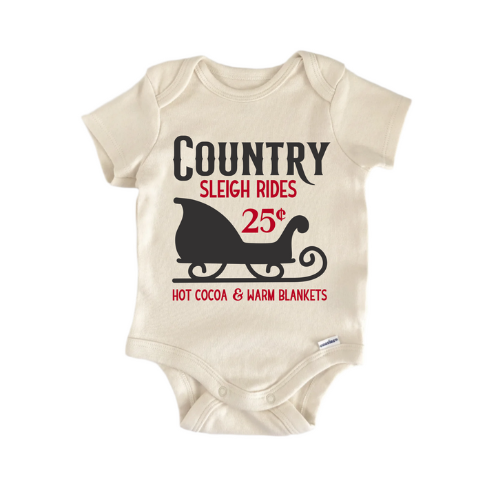 Country Sleigh Rides Farm Christmas - Baby Boy Girl Clothes  Bodysuit Funny Cute