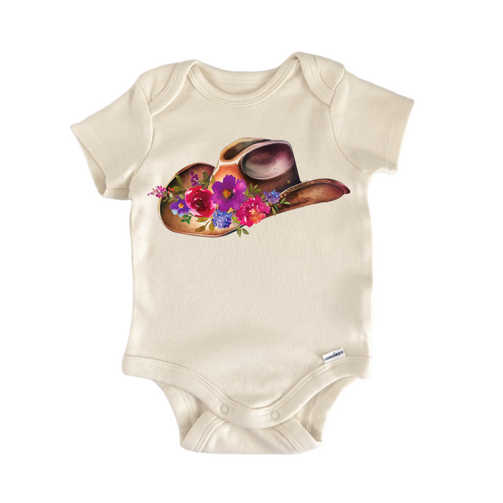 Cowgirl Hat Cowboy Floral Country Western - Baby Bodysuit  Funny Cute Onesie® | North Fork Forager LLC