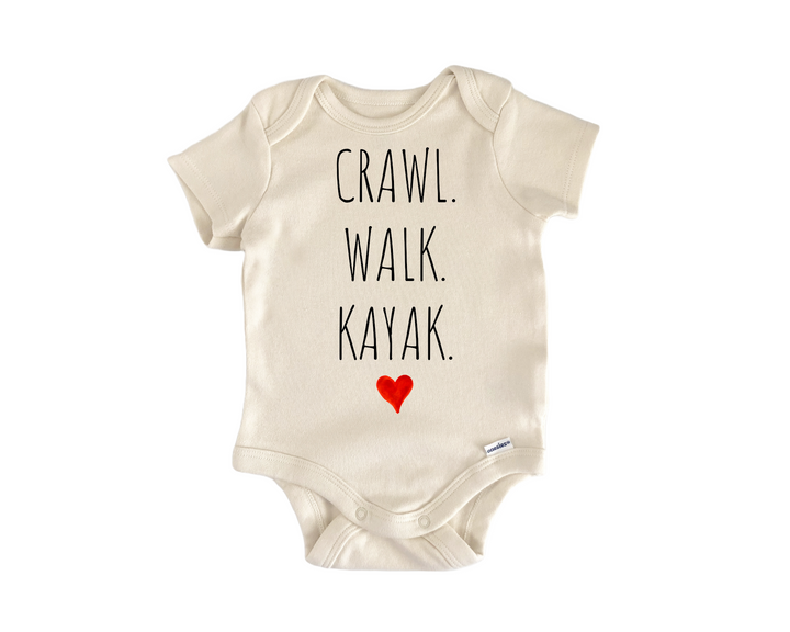 Crawl Walk Kayak - Baby Boy Girl Clothes  Bodysuit Funny Cute