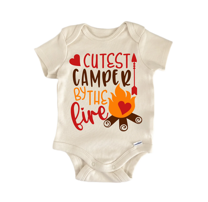 Cutest Camper By The  Fire Camping - Baby Boy Girl Clothes  Bodysuit Funny Cute  Funny Cute Onesie® | North Fork Forager LLC