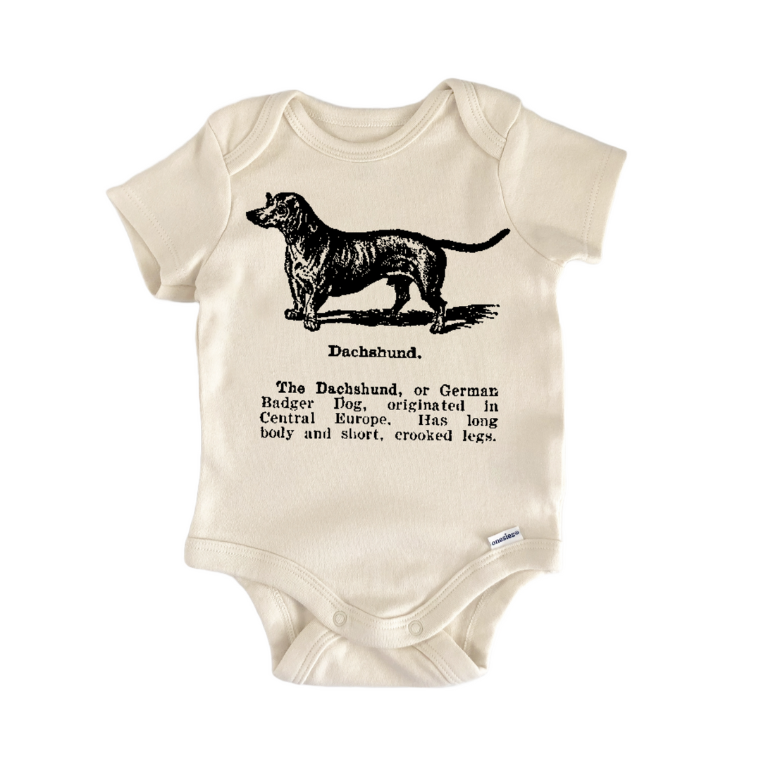 Dachshund Dog Breed Pet - Baby Bodysuit  Funny Cute Onesie® | North Fork Forager LLC