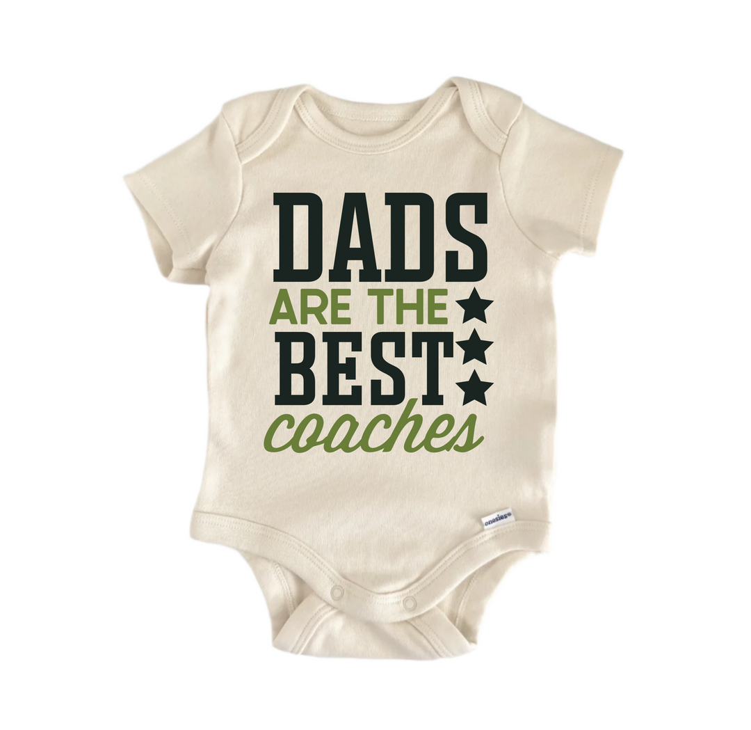 Dads Are The Best Coaches Father's Day - Baby Boy Girl Clothes  Bodysuit Funny Cute  Funny Cute Onesie® | North Fork Forager LLC
