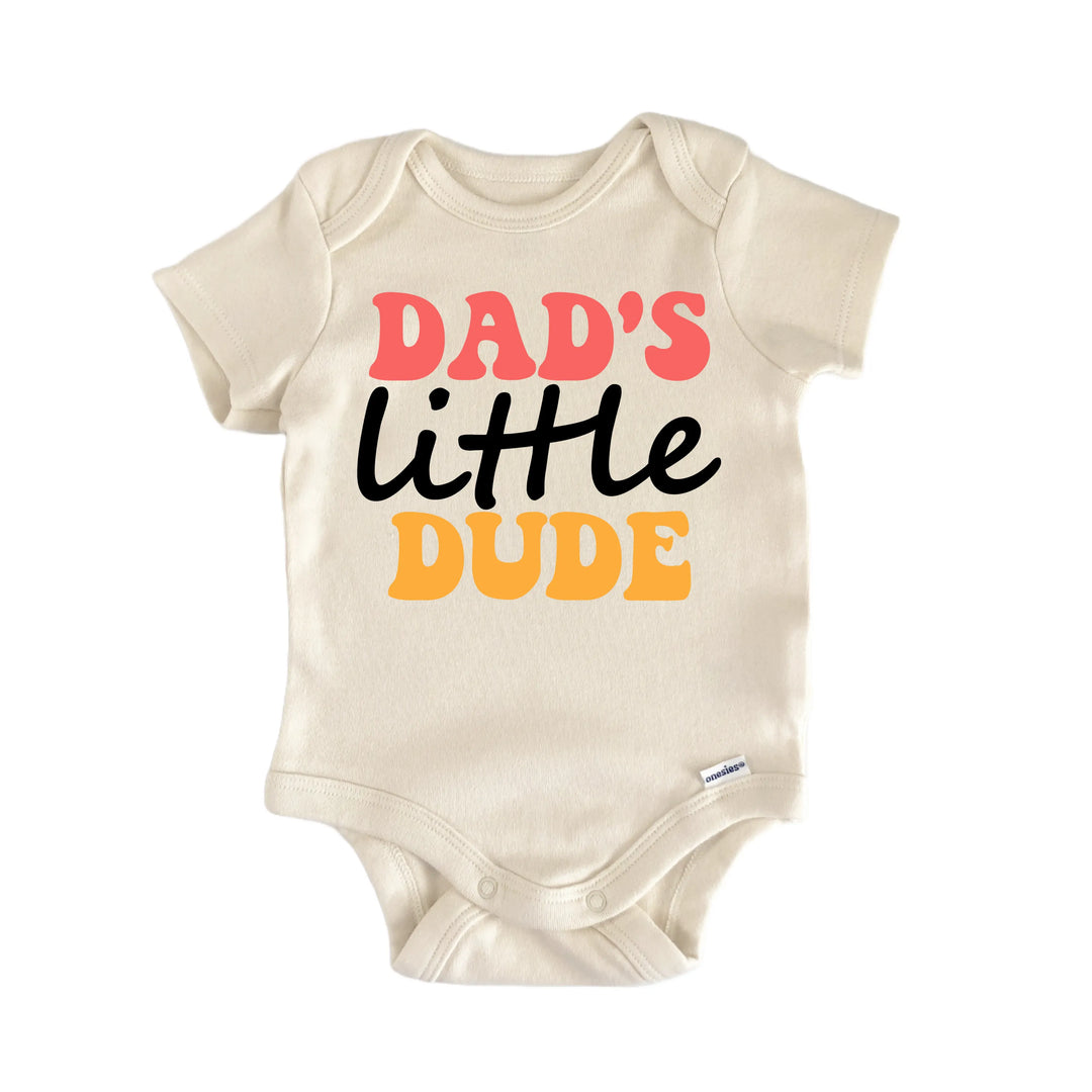 Dads Little Dude Fathers Day - Baby Bodysuit  Funny Cute Onesie® | North Fork Forager LLC