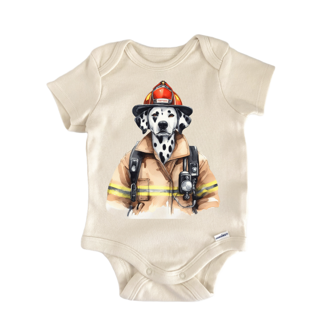 Dalmatian Fireman Firefighter Department Dog - Baby Bodysuit  Funny Cute Onesie® | North Fork Forager LLC