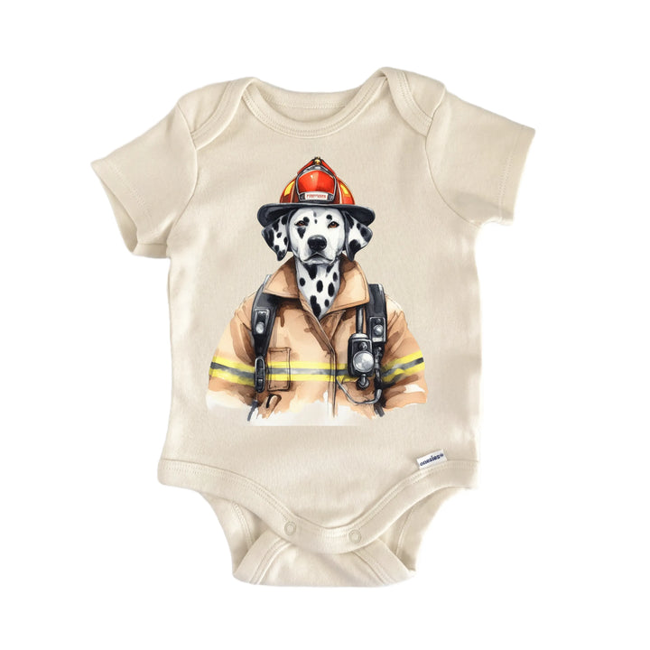 Dalmatian Fireman Firefighter Department Dog - Baby Bodysuit  Funny Cute Onesie® | North Fork Forager LLC