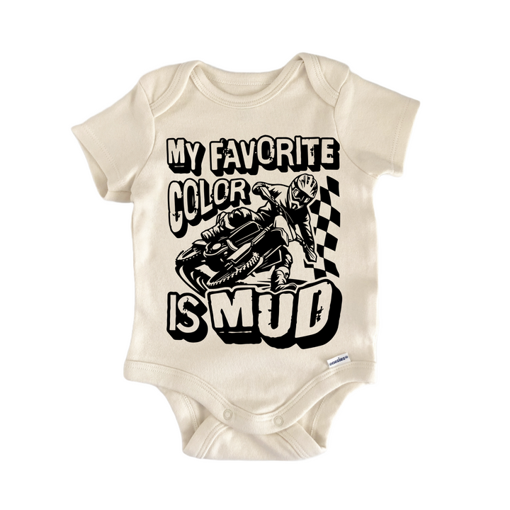Dirt Bike Color Mud - Baby Bodysuit  Funny Cute Onesie® | North Fork Forager LLC