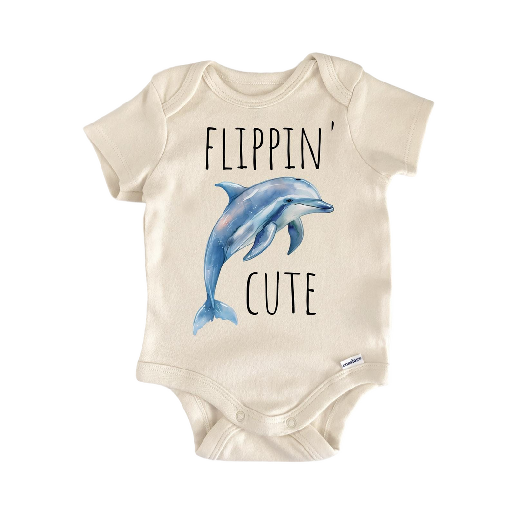 Dolphin Flippin Cute - Baby Boy Girl Clothes Infant Bodysuit Funny Cute Newborn  Funny Cute Onesie® | North Fork Forager LLC