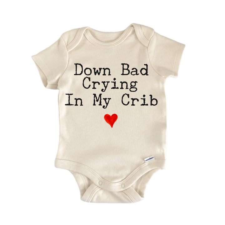 Down Bad Crying Crib Pop Music Country - Baby Bodysuit  Funny Cute Onesie® | North Fork Forager LLC
