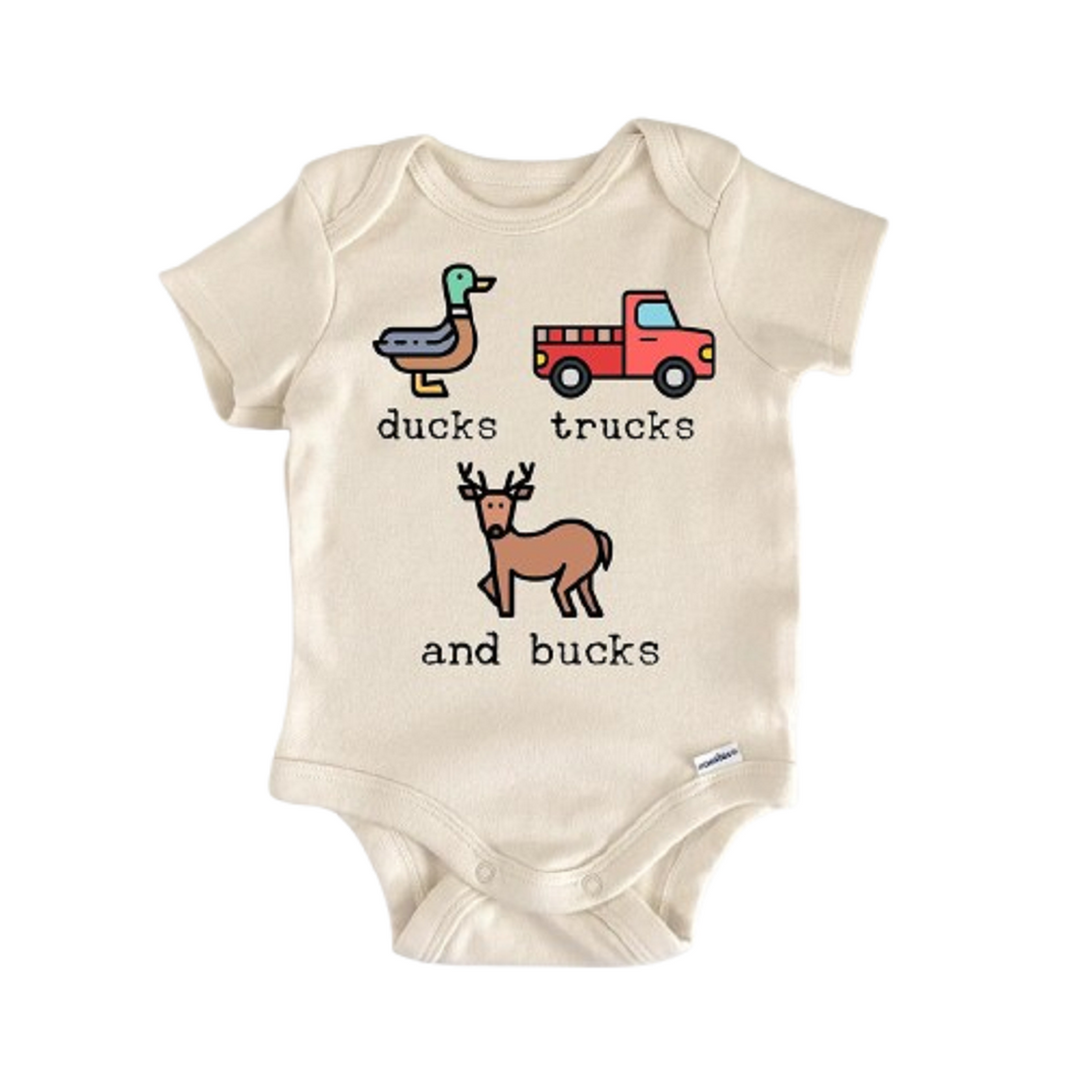 Duck Hunting Truck Deer Hunter - Baby Boy Girl Clothes Infant Onesie® Funny Cute GS1  Funny Cute Onesie® | North Fork Forager LLC