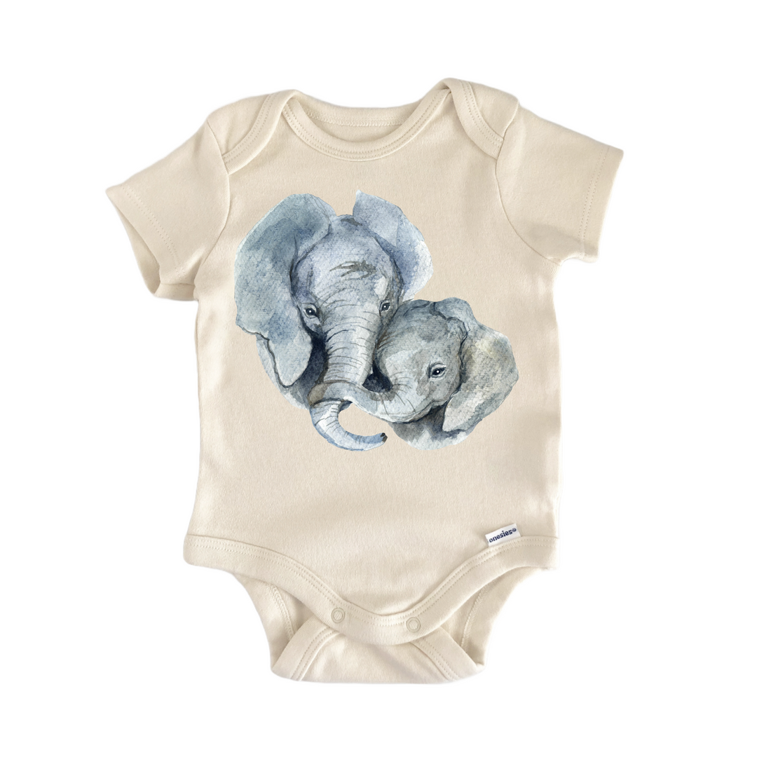 Elephant Mothers Day Africa Safari - Baby Bodysuit  Funny Cute Onesie® | North Fork Forager LLC